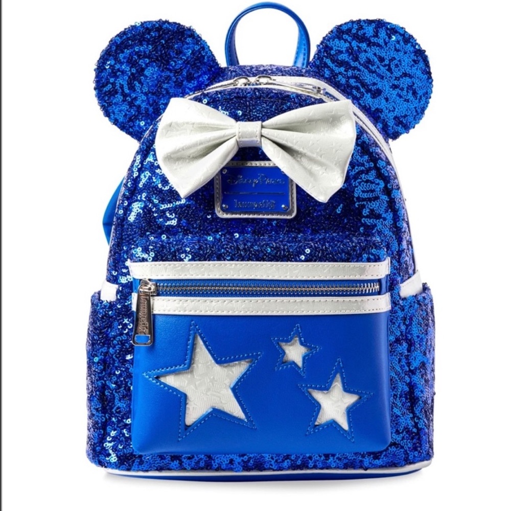 Loungefly x Disney Blue Sequin Minnie Mouse Backpack